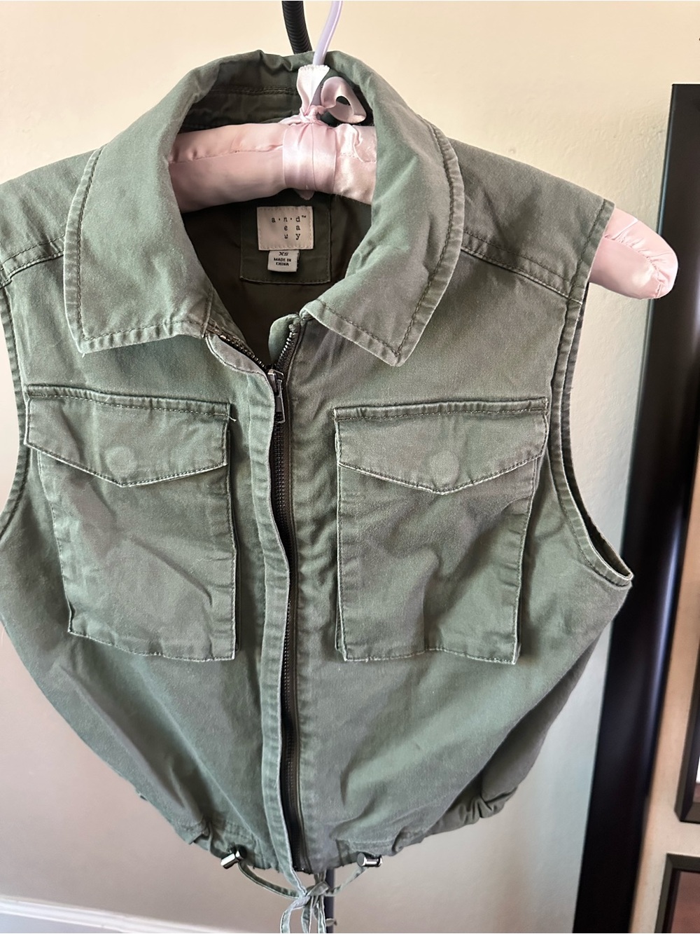 Andy & Evan Olive Green Sleeveless Utility Vest